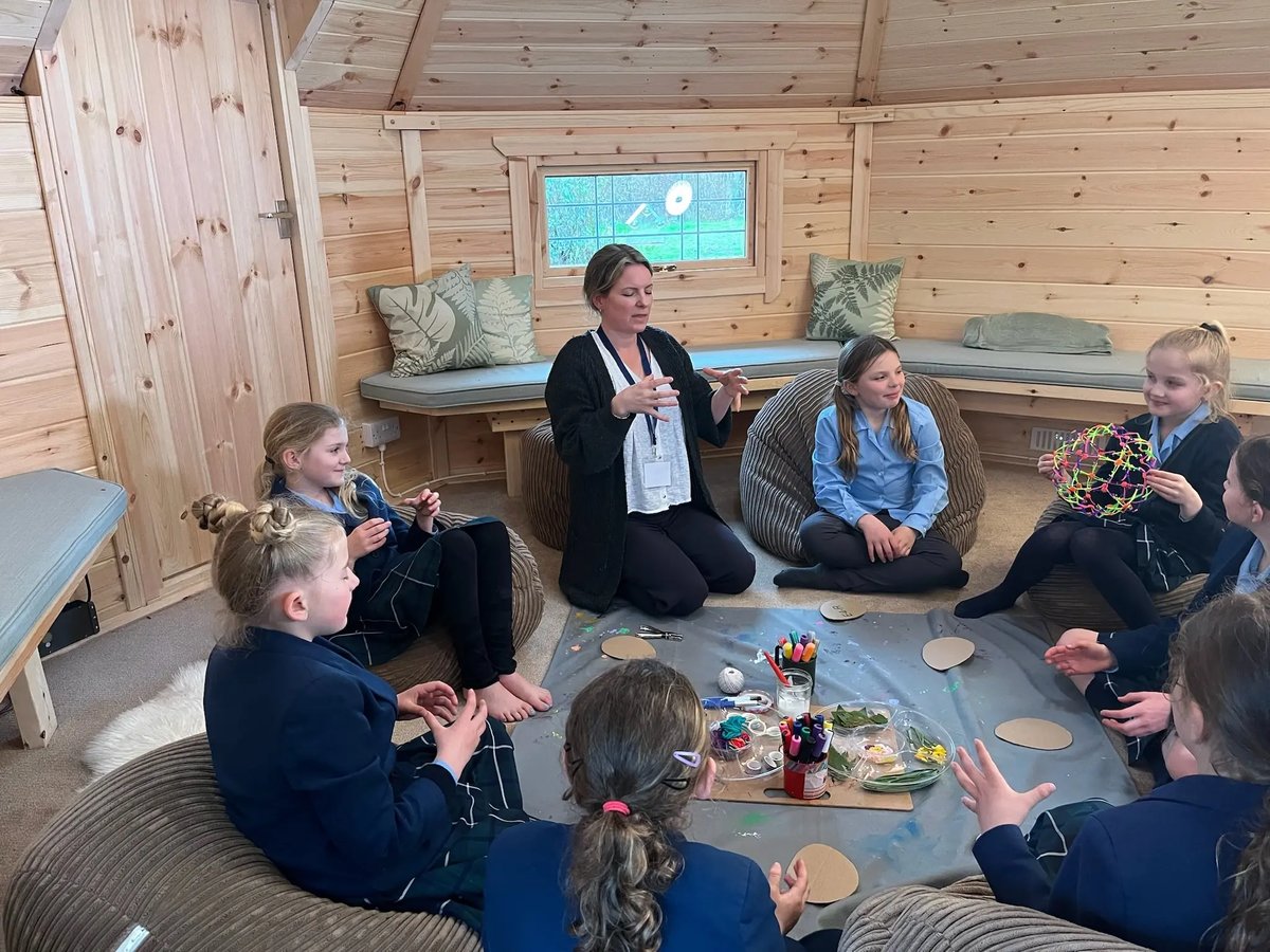 students doing mindfulness in wellbeing centre 