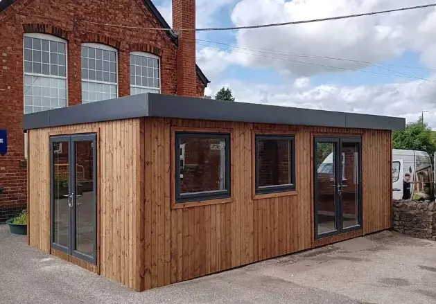 outdoor classroom with redwood cladding 