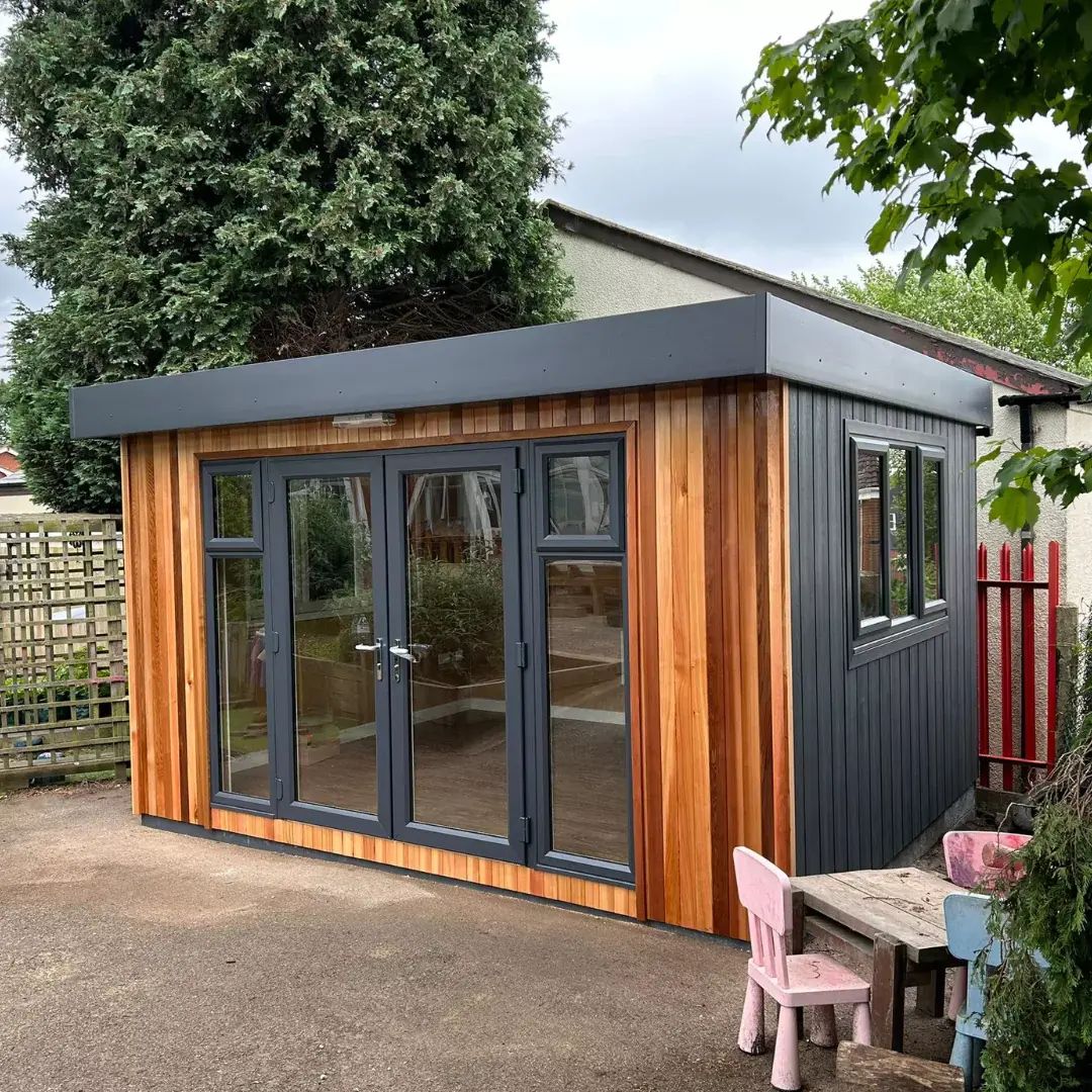 Bespoke outdoor classroom designed and installed by Cabins for Schools