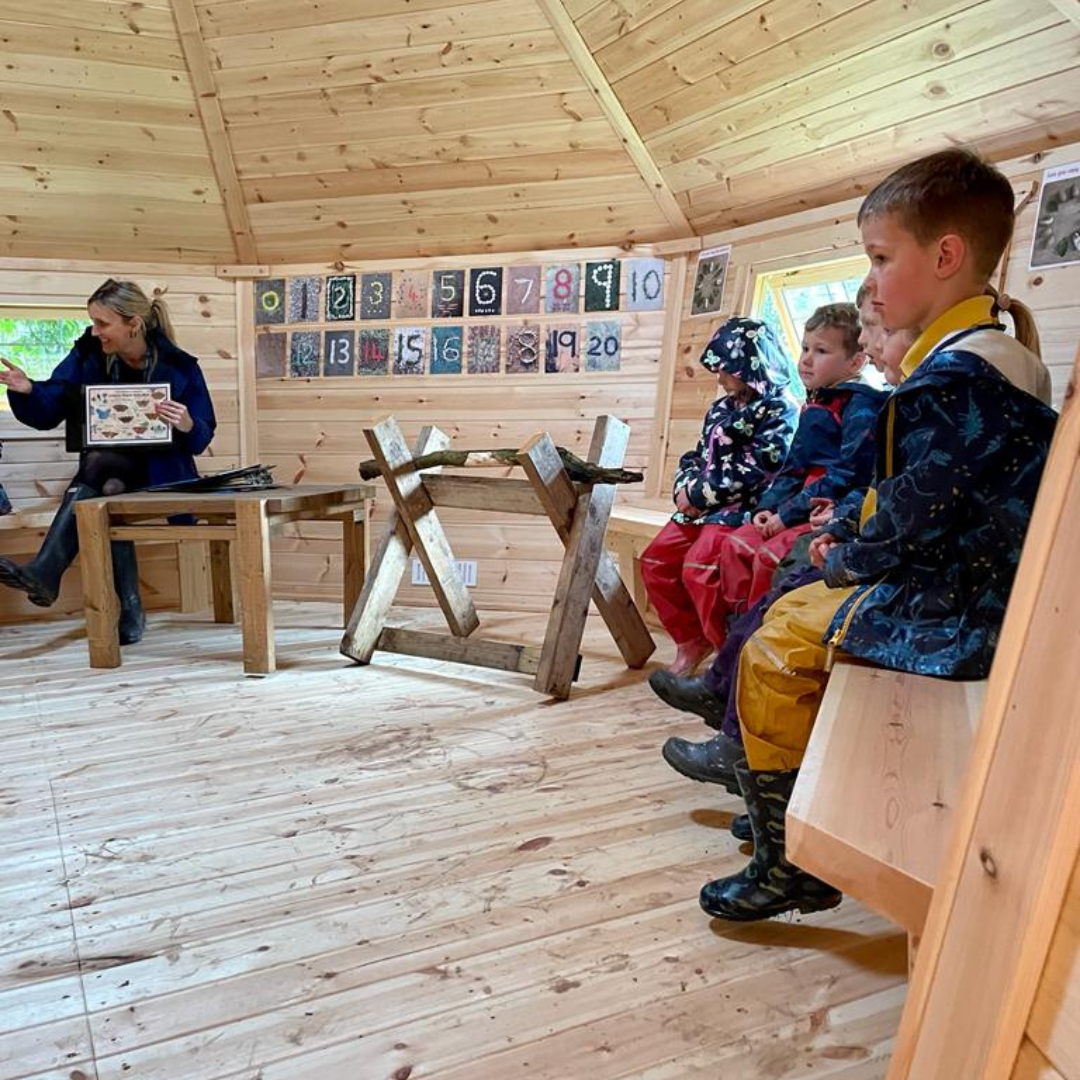 Cutnall green c of e primary school's forest school log cabin